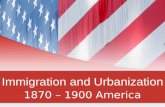 Immigration and Urbanization 1870 – 1900 America.
