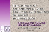 © OASIS 2003 The future of standards in web services and service oriented architecture jamie.clark@oasis-open.org OASIS and W3C Town Hall XML 2003 Philadelphia.