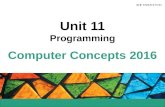 Computer Concepts 2016 Unit 11 Programming. 11 Unit Contents  Section A: Program Development  Section B: Programming Tools  Section C: Procedural Programming.