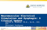 Neuromuscular Electrical Stimulation and Dysphagia: A Clinical Update Martin B. Brodsky, Ph.D., Sc.M., CCC-SLP Assistant Professor Department of Physical.
