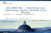 2010-03-29 851-0585-04L – Modelling and Simulating Social Systems with MATLAB Lesson 6 – Graphs (Networks) Anders Johansson and Wenjian Yu (with S. Lozano.