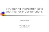 Structuring instruction-sets with higher-order functions Byron Cook Advisor: John Launchbury.