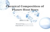 Chemical Composition of Planet-Host Stars 2013. 2. 22. Wonseok Kang Kyung Hee University Sang-Gak Lee Seoul National University.