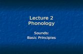 Lecture 2 Phonology Sounds: Basic Principles. Definition Phonology is the component of linguistic knowledge concerned with rules, representations, and.