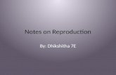 Notes on Reproduction By: Dhikshitha 7E. Plants can Reproduce in 2 ways. o Sexual Reproduction. o Asexual Reproduction. .