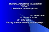 11/22/2015 1 TRENDS AND ISSUES IN NURSING TRENDS AND ISSUES IN NURSINGNUR487 Overview of research process Dr. Nazik Zakari Dr. Hanan A. Ezzat Dr. Olfat.