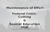 Maintenance of Effort Federal Cross-Cutting & Special Education MoE Daniel Lunghofer Supervisor, School District/ESD Accounting.