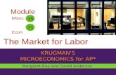 KRUGMAN'S MICROECONOMICS for AP* The Market for Labor Margaret Ray and David Anderson Micro: Econ: 35 71 Module.