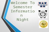 Welcome To Semester Information Night. Agenda PROCESS AND HISTORY THE ‘BASICS’ OF SEMESTERS FREQUENT QUESTIONS IMPLEMENTATION PLANNING.