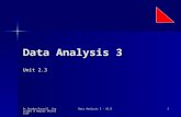 Dr Gordon Russell, Copyright @ Napier University Data Analysis 3 - V2.0 1 Data Analysis 3 Unit 2.3.