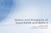 July 24, 2010 Yutaka USHIRODA (KEK) for the Belle II Collaboration Status and Prospects of SuperKEKB and Belle II.