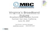 Broadband Best Practices Summit Technet: San Jose, California June 29, 2007 Tad Deriso, General Manager tad@mbc-va.com (804) 855-4057 Virginia’s Broadband.