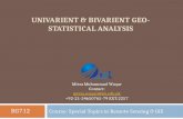UNIVARIENT & BIVARIENT GEO- STATISTICAL ANALYSIS Course: Special Topics in Remote Sensing & GIS Mirza Muhammad Waqar Contact: mirza.waqar@ist.edu.pk +92-21-34650765-79.