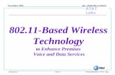 AT&T Labs November, 1999doc.: IEEE 802.11-99/251 Slide 1Submission Harry Worstell, AT&T Labs 802.11-Based Wireless Technology to Enhance Premises Voice.