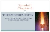 THERMOCHEMISTRY Zumdahl Chapter 6 HEATS OF REACTION AND CHEMICAL CHANGE.
