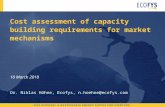 Cost assessment of capacity building requirements for market mechanisms 10 March 2010 Dr. Niklas Höhne, Ecofys, n.hoehne@ecofys.com.