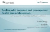 Dealing with impaired and incompetent health care professionals Survey research amongst ten health care professions Jan-Willem Weenink MSc Tijn Kool Phd.