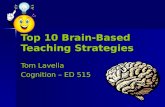 Top 10 Brain-Based Teaching Strategies Tom Lavella Cognition – ED 515.