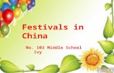 Festivals in China No. 103 Middle School Ivy. Brainstorm Festivals.
