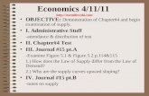 Economics 4/11/11  OBJECTIVE: Demonstration of Chapter#4 and begin examination of supply. I. Administrative Stuff -attendance & distribution.