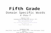 Fifth Grade Domain Specific Words A thru F Adapted from: Vocabulary for the Common Core (Marzano, 2013)