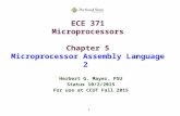 1 ECE 371 Microprocessors Chapter 5 Microprocessor Assembly Language 2 Herbert G. Mayer, PSU Status 10/2/2015 For use at CCUT Fall 2015.