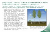 Dedicated Issue of Critical Reviews in Plant Sciences highlights poplar community genomics Contact: Gerald A. Tuskan, tuskanga@ornl.gov, 865-576-8141 DOE/Office.