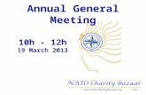 10h - 12h 19 March 2013 Annual General Meeting. Agenda Welcome by Susanne Christtreu Welcome and Farewells to Members + Board –VOTE: Approval of minutes.