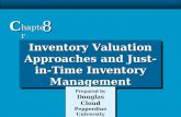 8-1 Inventory Valuation Approaches and Just-in- Time Inventory Management C hapter 8 Prepared by Douglas Cloud Pepperdine University.