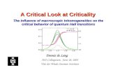 A Critical Look at Criticality AIO Colloquium, June 18, 2003 Van der Waals-Zeeman Institute Dennis de Lang The influence of macroscopic inhomogeneities.