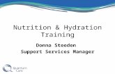 Nutrition & Hydration Training Donna Steeden Support Services Manager.