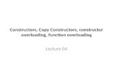 Constructors, Copy Constructors, constructor overloading, function overloading Lecture 04.