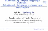 2015-11-28 ISWC2007, Nov. 14. Discovering simple mappings between Relational database schemas and ontologies Wei Hu, Yuzhong Qu {whu, yzqu}@seu.edu.cn.