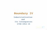 1 Industrialization and Its Consequences 1750-1914 CE Boundary IV.