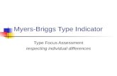 Myers-Briggs Type Indicator Type Focus Assessment respecting individual differences.