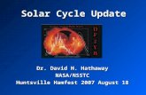 Solar Cycle Update Dr. David H. Hathaway NASA/NSSTC Huntsville Hamfest 2007 August 18.