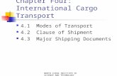 NORTH CHINA INSTITUTE OF SCIENCE AND TECHNOLOGY Chapter Four: International Cargo Transport 4.1 Modes of Transport 4.2 Clause of Shipment 4.3 Major Shipping.