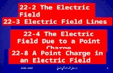 22-2 The Electric Field 22-3 Electric Field Lines 22-4 The Electric Field Due to a Point Charge 22-8 A Point Charge in an Electric Field 1436-1437 د