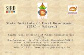 11/29/20151 State Institute of Rural Development (SIRD - Gujarat) State Institute of Rural Development (SIRD - Gujarat) Sardar Patel Institute of Public.