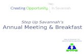 Step Up Savannah’s Annual Meeting & Breakfast. #creatingopportunity2015 Instagram/Twitter - @stepupsavannah facebook.com/stepup.support.