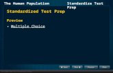 The Human PopulationStandardize Test Prep Standardized Test Prep Preview Multiple Choice.