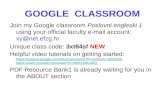 GOOGLE CLASSROOM Join my Google classroom Poslovni engleski 1 using your official faculty e-mail account: xy@net.efzg.hr Unique class code: 3xt84sf NEW.