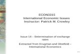 12-1 Issue 14 – Determination of exchange rates Extracted from Krugman and Obstfeld – International Economics ECON3315 International Economic Issues Instructor: