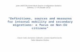 "Definitions, sources and measures for internal mobility and secondary migrations: a focus on Non-EU citizens" Cinzia Conti, Domenico Gabrielli, Luciana.