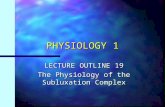 PHYSIOLOGY 1 LECTURE OUTLINE 19 The Physiology of the Subluxation Complex.