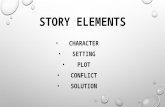 STORY ELEMENTS CHARACTER SETTING PLOT CONFLICT SOLUTION.