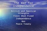 The War for Independence British and American Strengths First Shot Fired Independence War Peace Treaty.