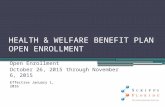 HEALTH & WELFARE BENEFIT PLAN OPEN ENROLLMENT Open Enrollment October 26, 2015 through November 6, 2015 Effective January 1, 2016.