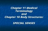 Chapter 11 Medical Terminology and Chapter 10 Body Structures: SPECIAL SENSES.