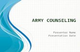 A RMY COUNSELING Presenter Name Presentation Date.